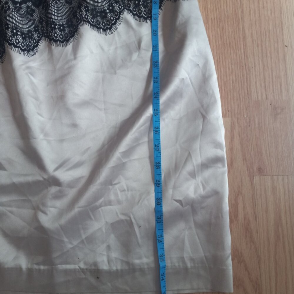 Express Grey Silver and Black Lace One Shoulder Dress - Picture 3 of 5